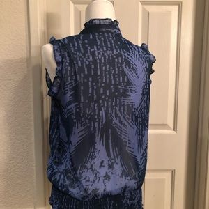 Patterned Blue Blouse
